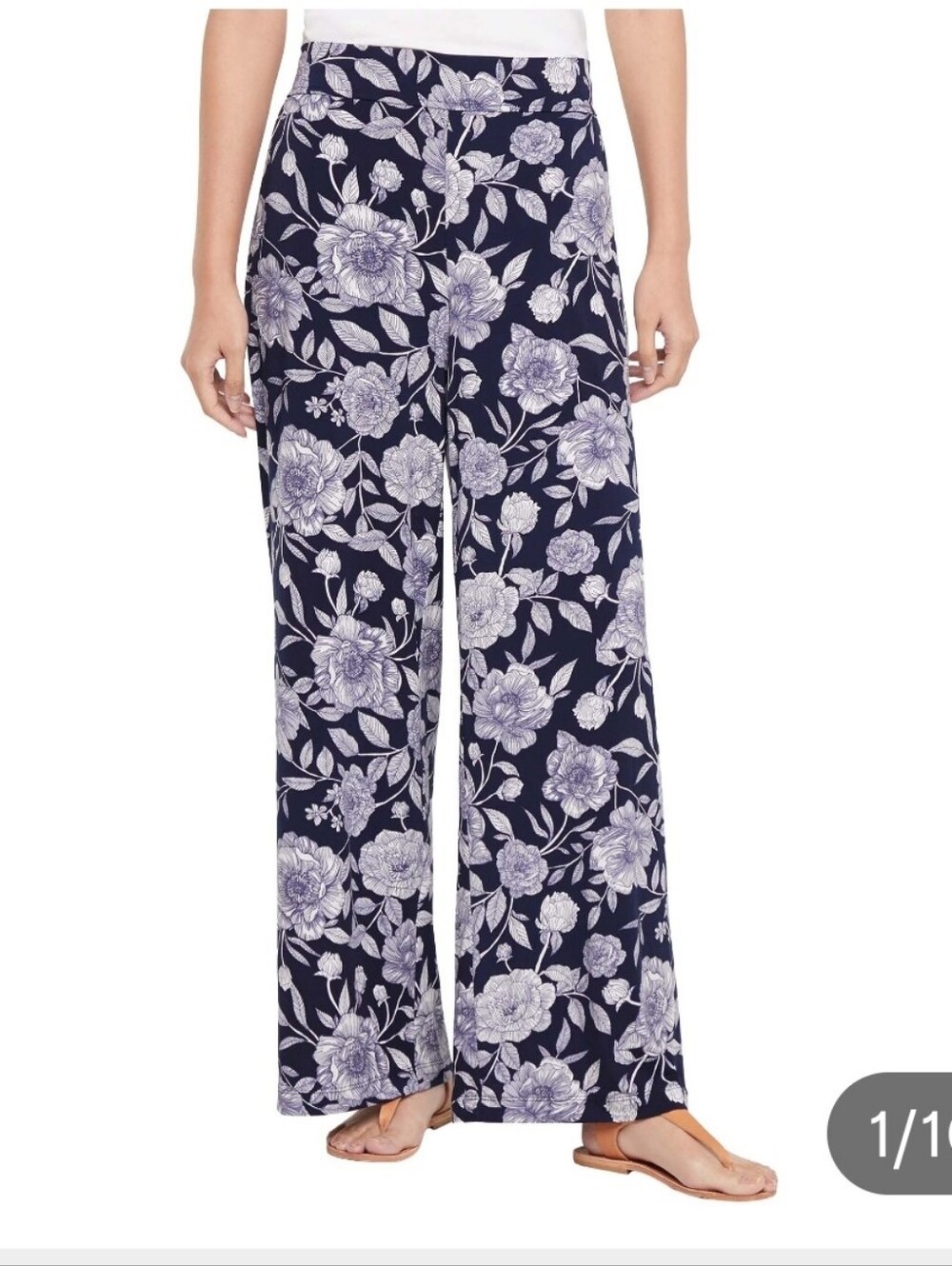 (6) Three Dot Ladies Pull on Wide-Leg  Pants